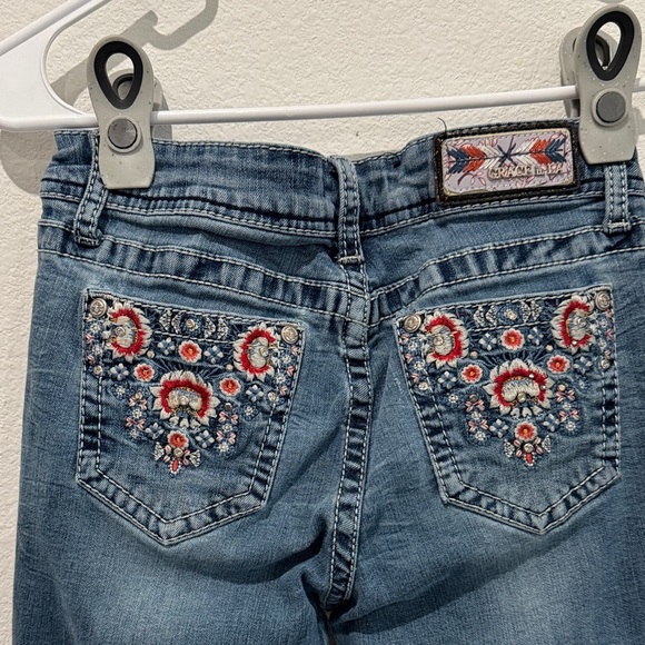 Grace Women's Dark Blue Flare Jeans - Picture 4 of 9